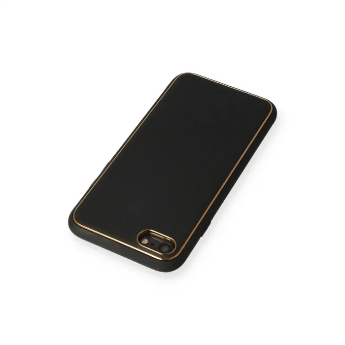 İphone 7 Kılıf Coco Deri Silikon Kapak - Siyah