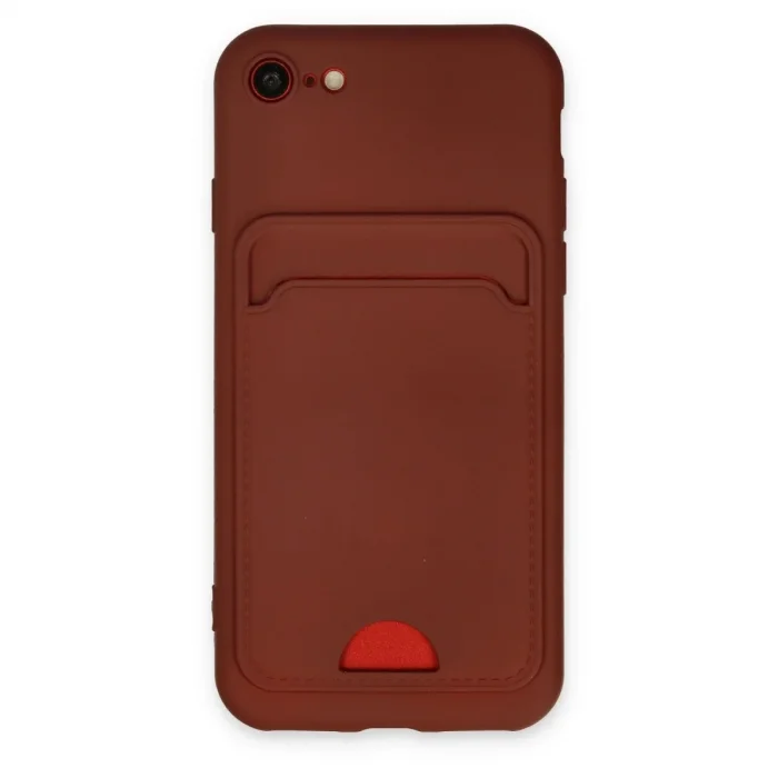 Apple İphone 7 Kılıf Kelvin Kartvizitli Silikon - Bordo