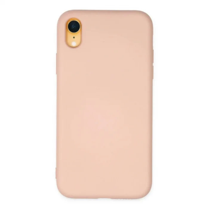İphone Xr Kılıf Nano İçi Kadife Silikon - Pudra
