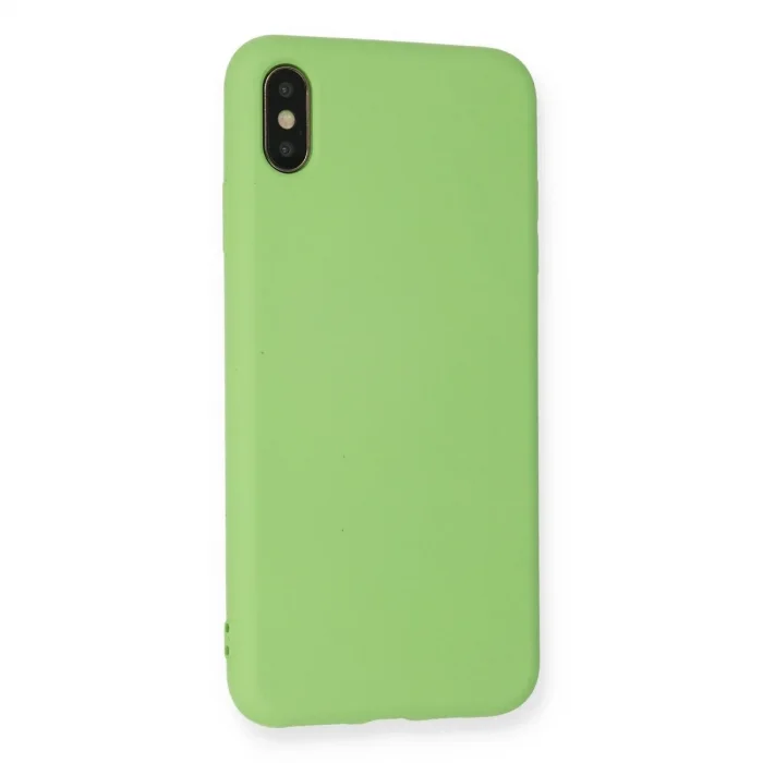 İphone Xs Max Kılıf Nano İçi Kadife Silikon - Açık Yeşil