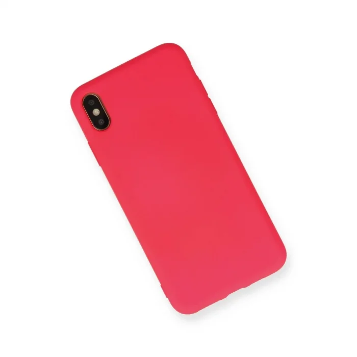İphone Xs Max Kılıf Nano İçi Kadife Silikon - Koyu Pembe