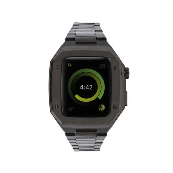 Apple Watch 44mm Metal Petek Kasalı Kordon (saat Değildir) - Siyah