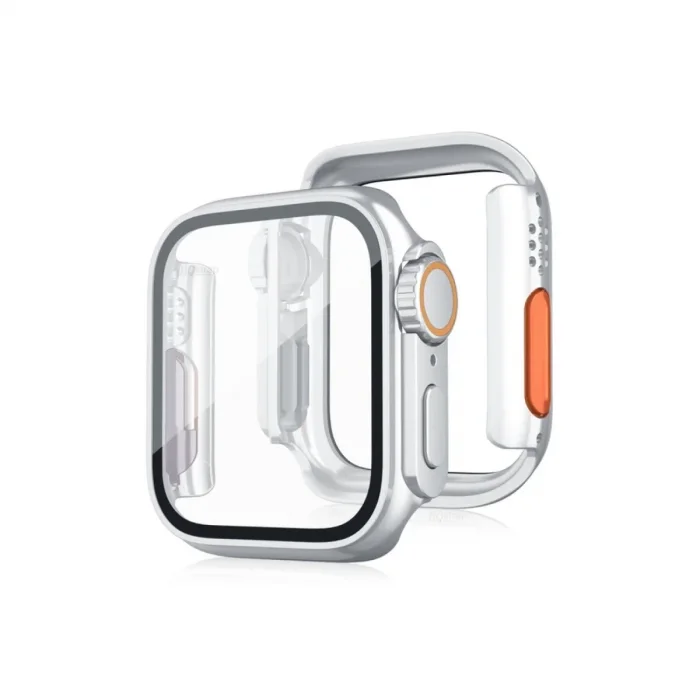 Apple Watch 44mm Watch 49mm Kasa Dönüştürücü Ve Ekran Koruyucu - Gümüş