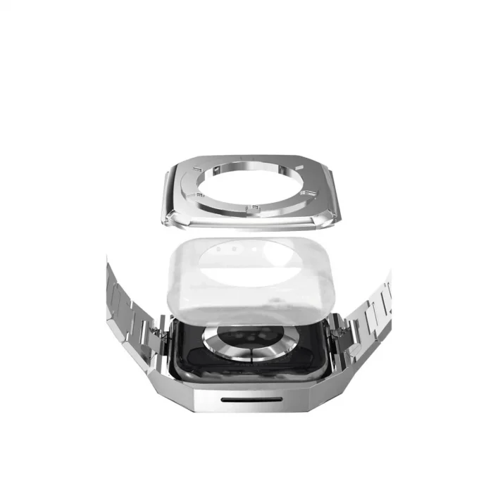 Apple Watch 45mm Metal Petek Kasalı Kordon (saat Değildir) - Gümüş