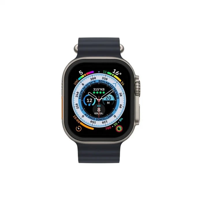Apple Watch Ultra 49mm Alüminyum Kasa Cam Ekran Koruyucu - Siyah