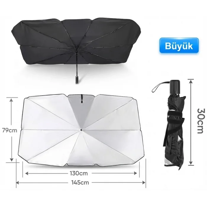 Araba Güneş Gölge Koruyucu Şemsiye Oto Ön Cam Güneşlik(145cm*79cm)