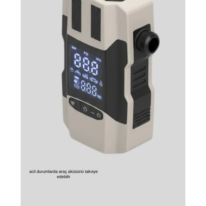 Araç Akü Takviye Cihazı ve Lastik Şişirme Pompası 12.000 mAh