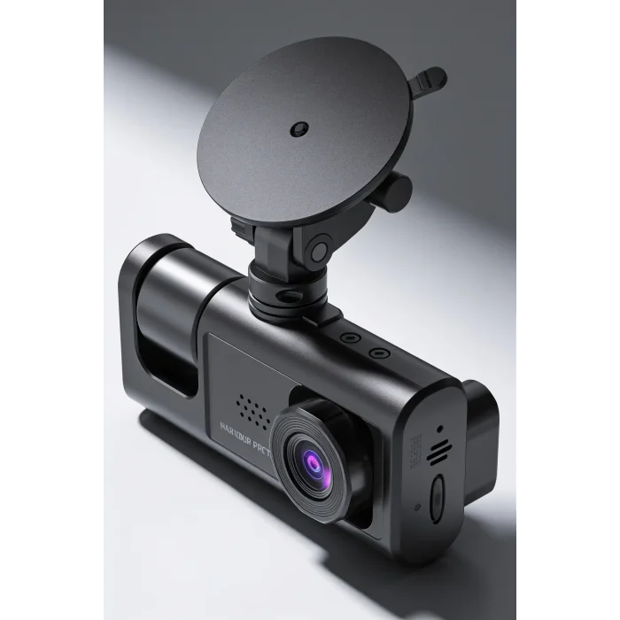 Araç İçi Kamera 3 Kameralı Dashcam Ön Arka İç Kayıt Geri Görüş Kameralı