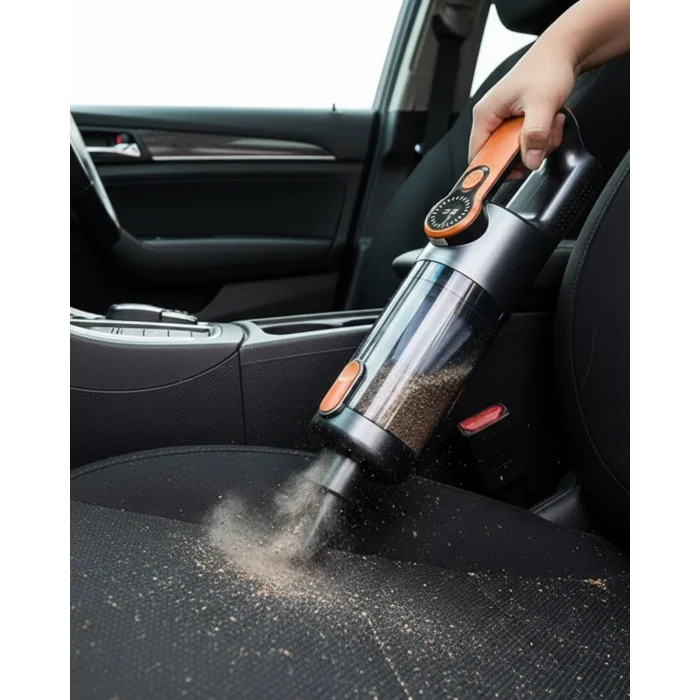 Araç İçi Uyumlu Şarjlı El Süpürgesi Dar Alan Temizlik Aparatlı