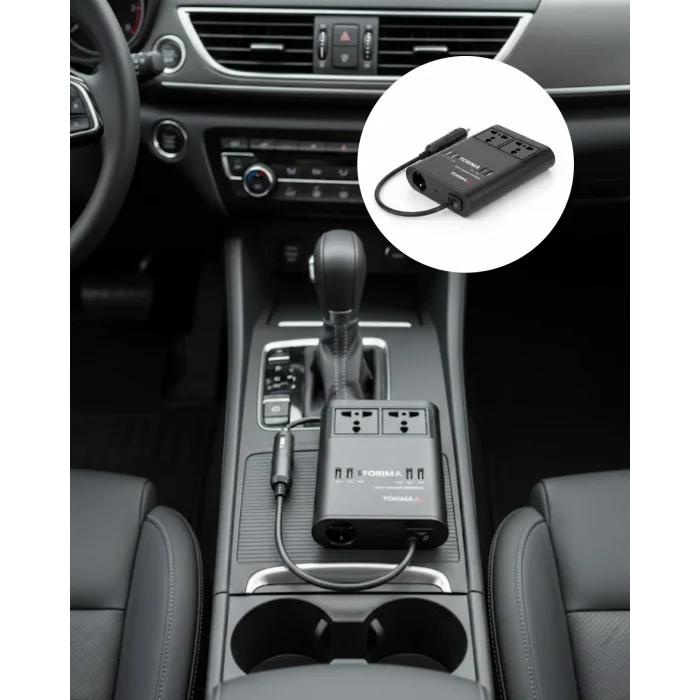 Araç İçin 12V 24V Güç Dönüştürücü 220V Priz ve USB Portlu