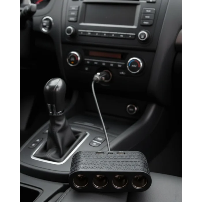 Araçlar İçin 4’lü Çakmak Çoklayıcı Type C USB ve Koruma Sistemli