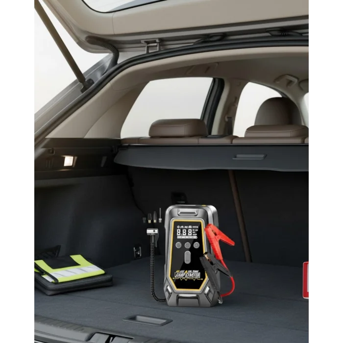 Araçlar İçin Akü Takviye ve Dijital Hava Kompresörü 16000 mAh