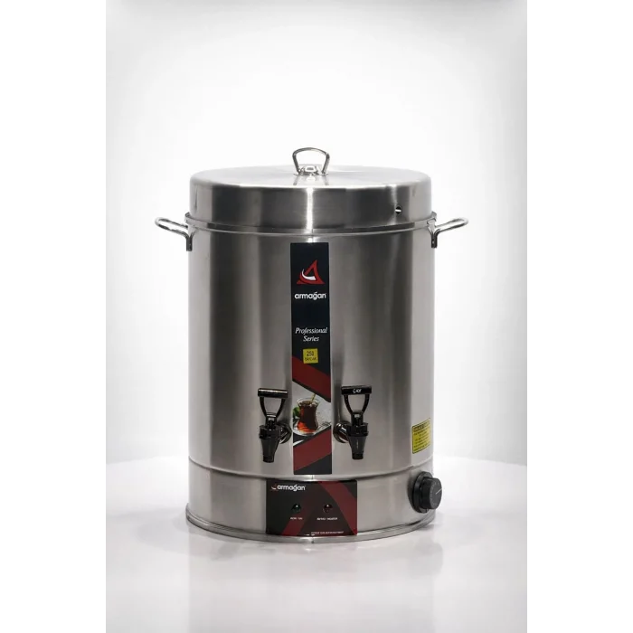 ARMAĞAN 250 BARDAK ÇAY OTOMATI ELEKTRİKLİ SEMAVER ÇAY MAKİNESİ ÇİFT MUSLUK 2500W (5047)