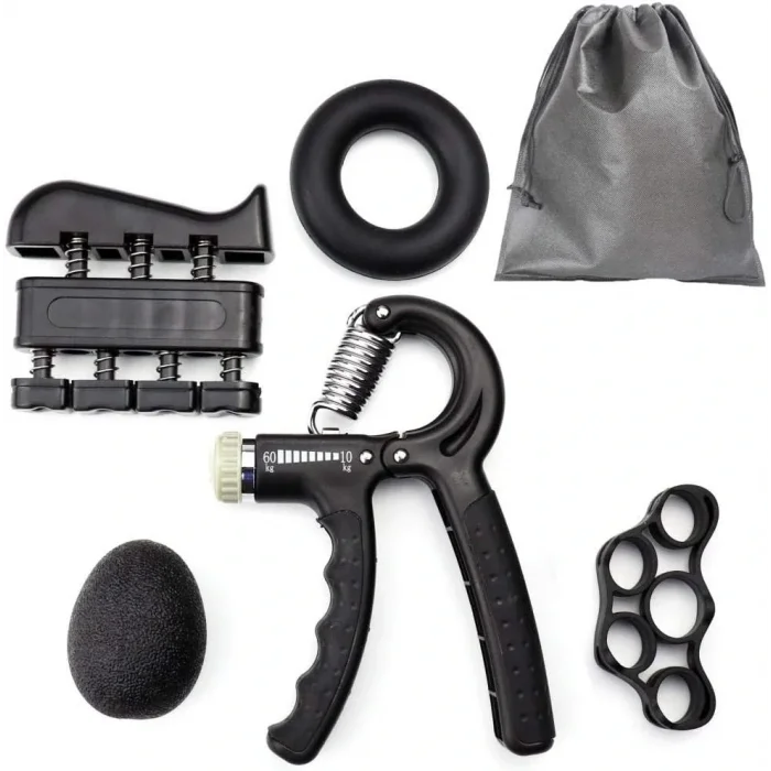 Ayarlanabilir Dirençli El Egzersiz Yayı Seti 5-60KG Kaymaz Tutamak ve Sayaçlı (5047)