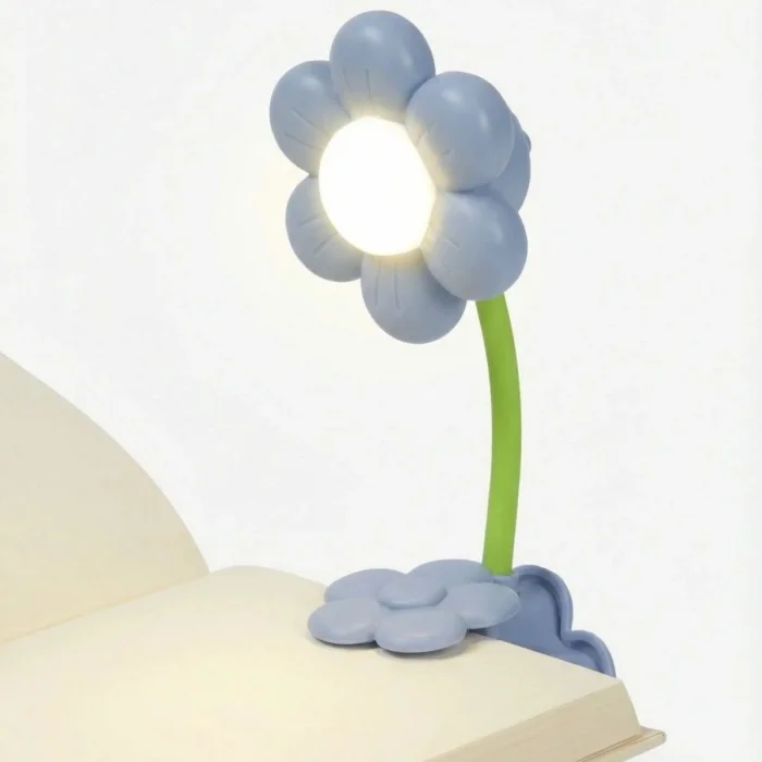 Ayçiçeği Model Mandallı LED Kitap Okuma Lambası – Kıvrılabilir Esnek Gövdeli, Taşınabilir Gece Lambası &amp; Masaüstü Okuma Işığı (5047)