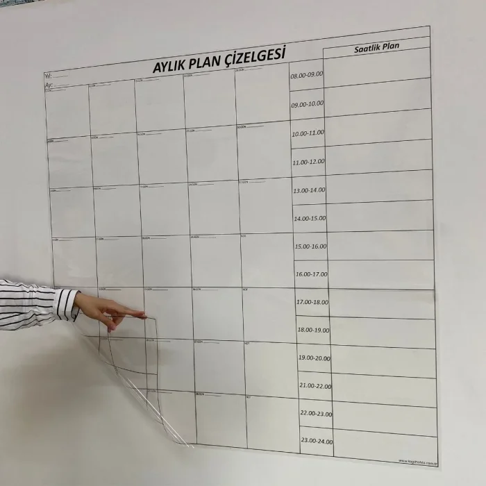 Aylık Planlayıcı Manyetik Duvar Stickerı Takvim Plan Çizelgesi