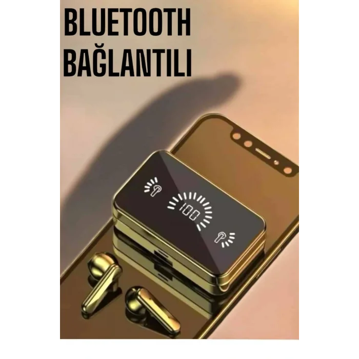 Aynalı Bluetooth Kulaklık Telefon Standlı Dijital Göstergeli