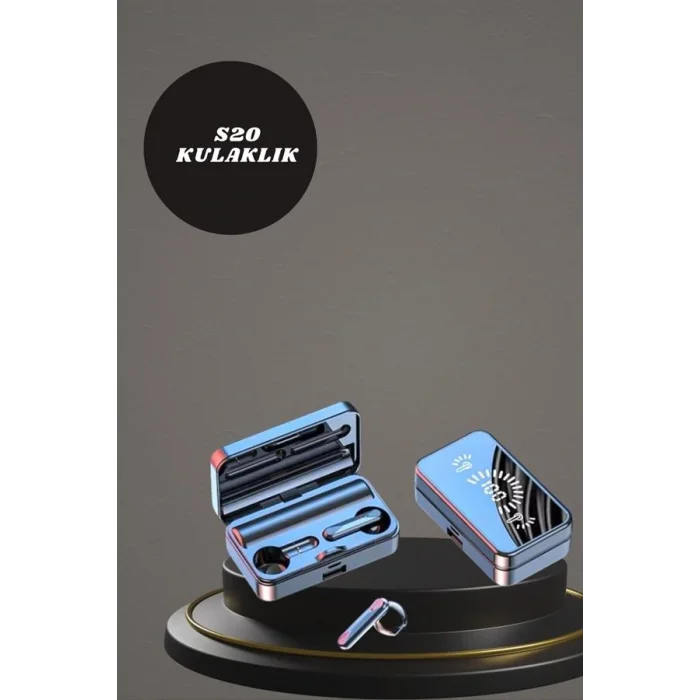 Aynalı Bluetooth Kulaklık ve 7 Kordonlu Akıllı Saat Dijital Göstergeli Uzun Pil Ömrü