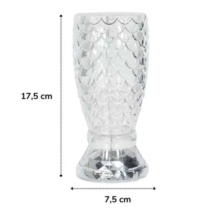 Balık Süzgeç Model USB Şarjlı Kumandalı 16Farklı Işık Modlu Masa Üstü Kristal Akrilik Led (5047)