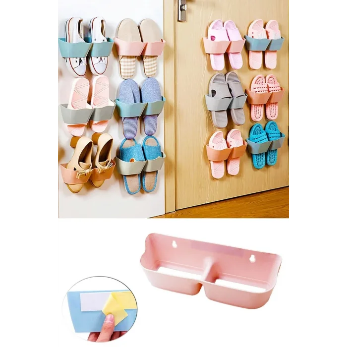 Banyo Terlik Tutucu - Kapı Arkası Pratik Raf - Terlik Tutucu Beyaz