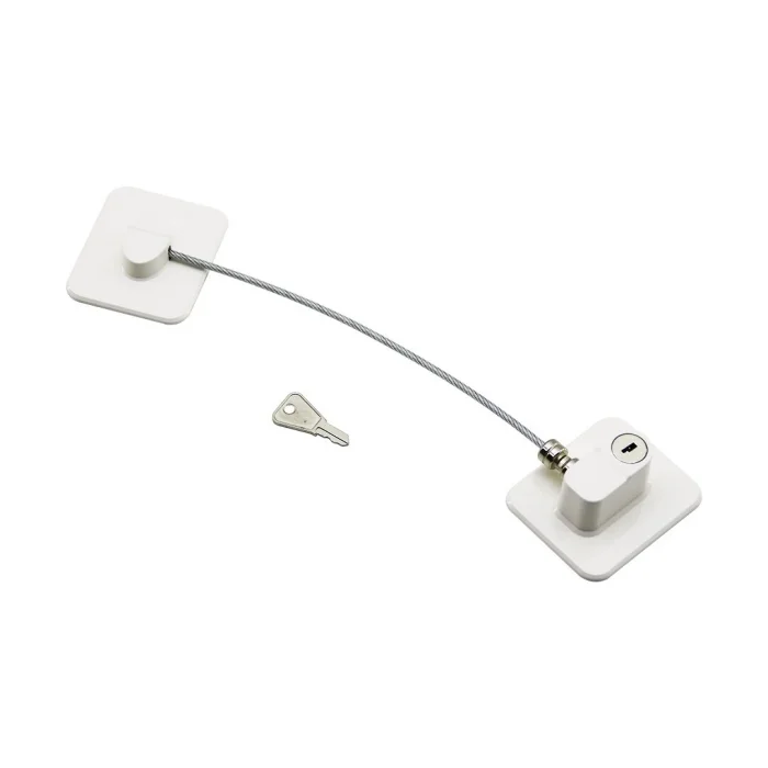 BEYAZ PLAKA   HALATLI  EMNİYET KİLİT  5X6CM YAPIŞKANLI MONTAJ=2PCS PLAKA   HALAT=18.8CM (5047)