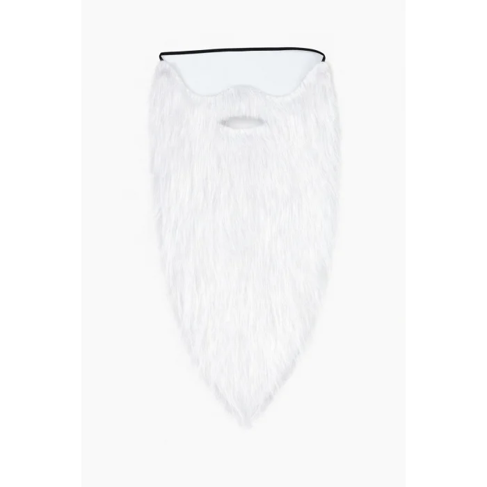 Beyaz Renk Lastikli Uzun Takma Sakal 40 cm