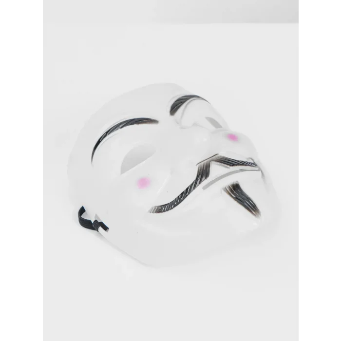 Beyaz Renk Pembe Yanaklı İthal V For Vendetta Maskesi (5047)
