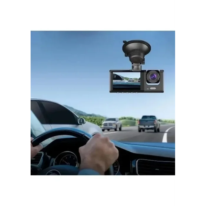 Black Box Traffic Recorder 3 Kameralı Araç Kamerası Geri Görüş Destekli Gece Görüşlü