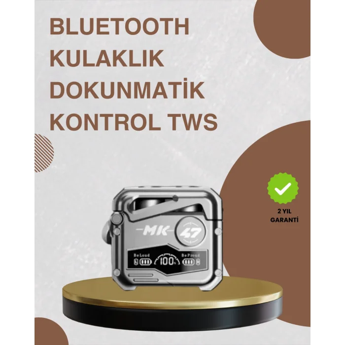 Bluetooth 5.0 Kulak İçi Kablosuz Kulaklık – Dokunmatik Kontrol, Düşük Gecikme