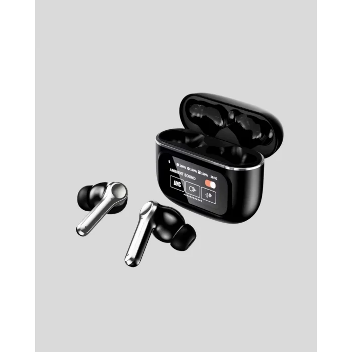 Bluetooth 5.3 ANC Kablosuz Kulaklık – Dokunmatik Kontrol, Dijital Ekran ve Uzun Pil Ömrü