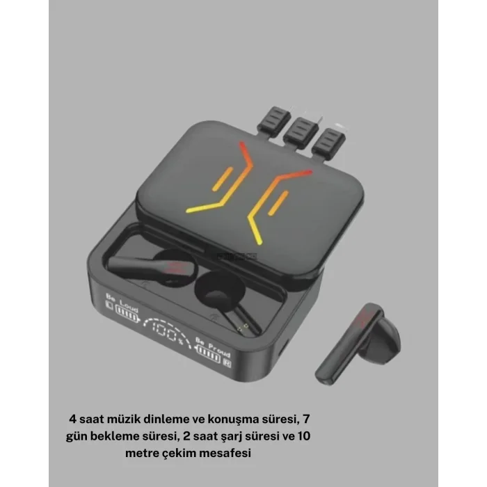 Bluetooth 5.3 Kulaklık – Kablolu & Kablosuz Kullanım, 2000 mAh Powerbank, 4 Saat Kesintisiz Müzik