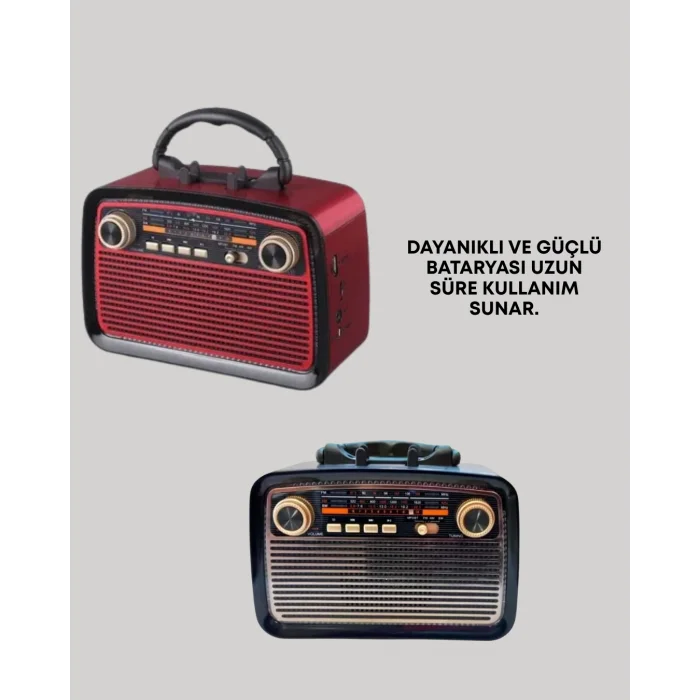 Bluetooth Bağlantılı Taşınabilir Hoparlör – FM/AM Radyo Özellikli, Şarj Edilebilir Batarya, 1 kg
