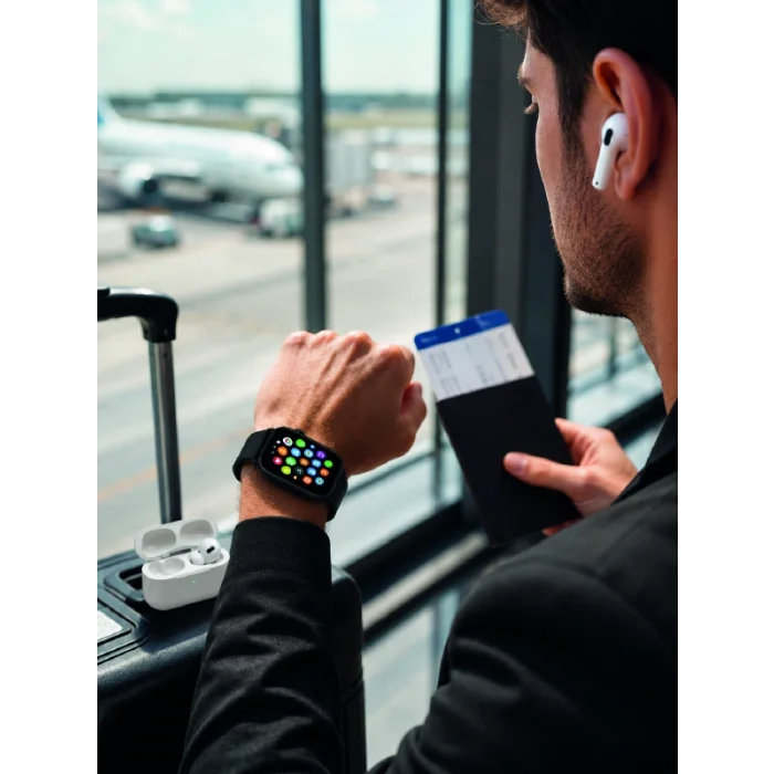 Bluetooth Görüşme Destekli Akıllı Saat Seti Kablosuz Kulaklık, 7 Kordon ve Çoklu Spor Modu