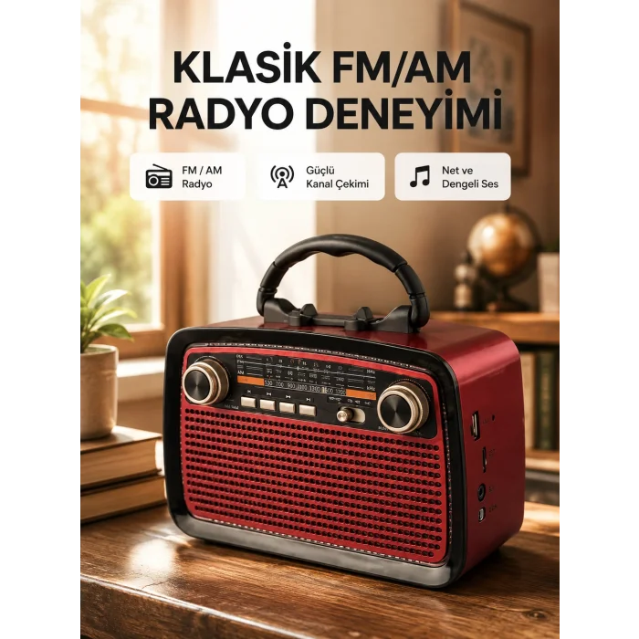 Bluetooth Hoparlör – Kablosuz Bağlantı, Geniş Ses Alanı, Radyo Destekli, Hafif ve Taşınabilir