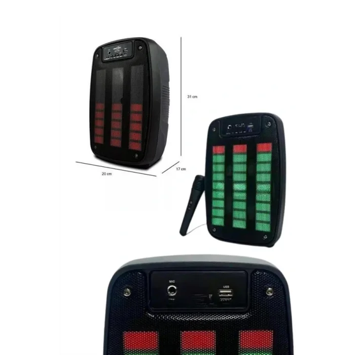 Bluetooth Hoparlör Taşınabilir Şarjlı Işıklı Büyük Boy Yüksek Ses Kaliteli