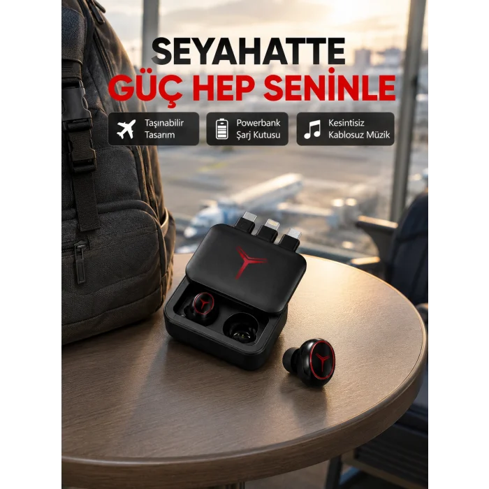 Bluetooth Powerbank Kulaklık – Kablosuz, Uzun Pil Ömrü, Dokunmatik ve Yüksek Ses Kalitesi