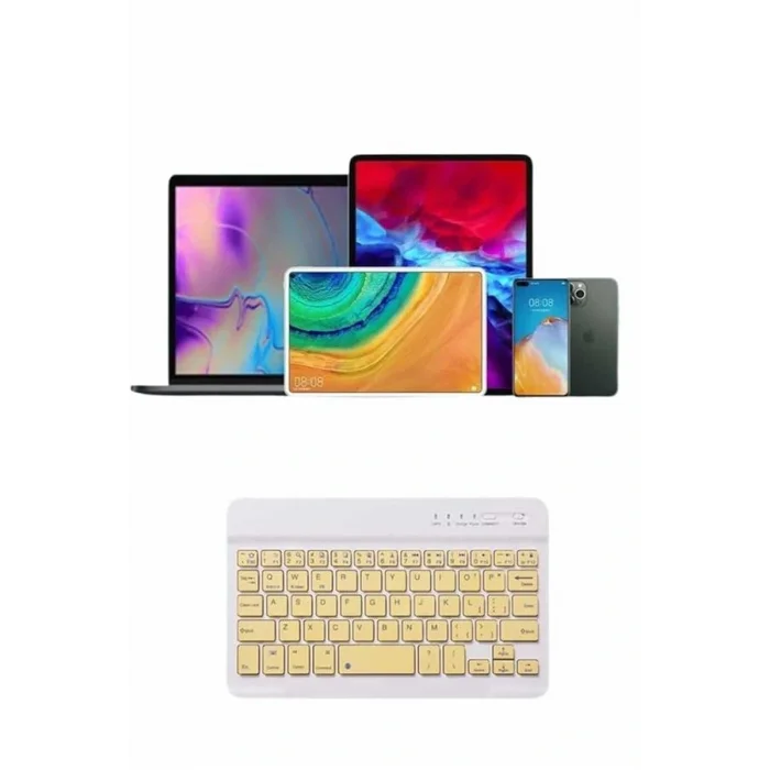 Bluetooth Şarj Edilebilir Mini Q Klavye Kablosuz Taşınabilir