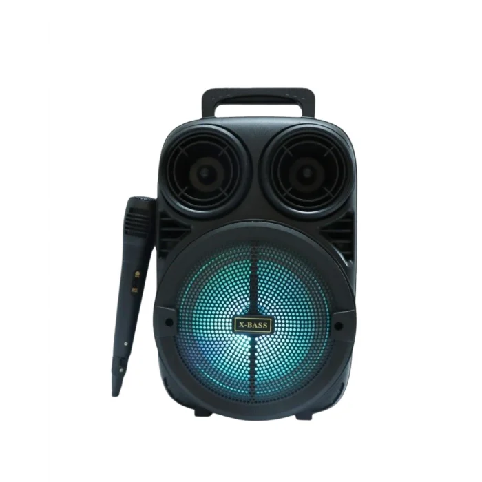 Bluetooth Taşınabilir Karaoke Hoparlör 6.5 İnç Mikrofonlu RGB Işıklı USB TF Kart Destekli