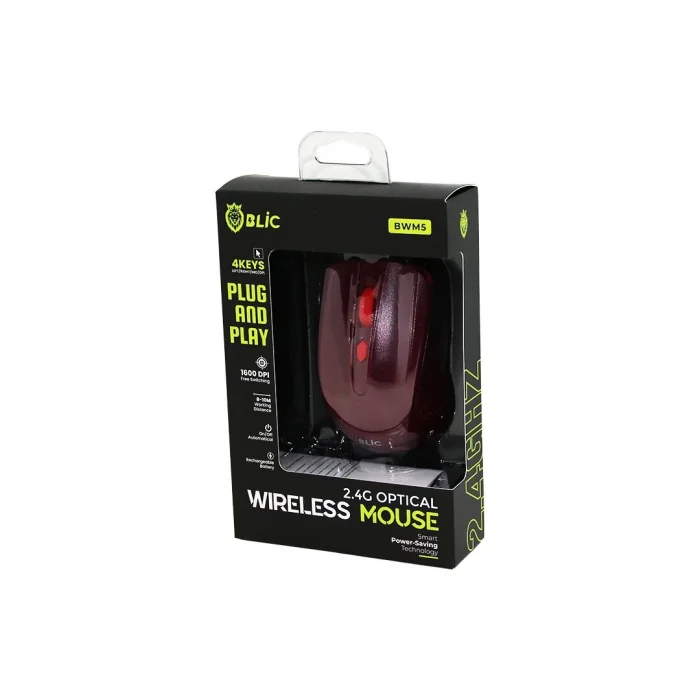 BORDO KABLOSUZ MOUSE 2.4G 8-10M DİSTANCE WİRELESS - KABLOSUZ 1600DPI OYUN FARE BWM-5 (5047)