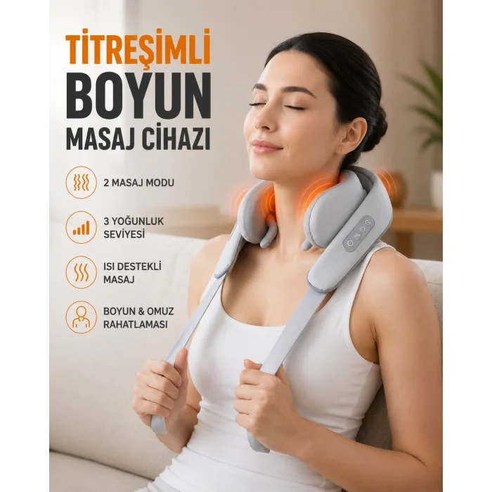 Boyun Masaj Aleti Biyonik Yoğurma Teknolojili 1800mAh Şarjlı