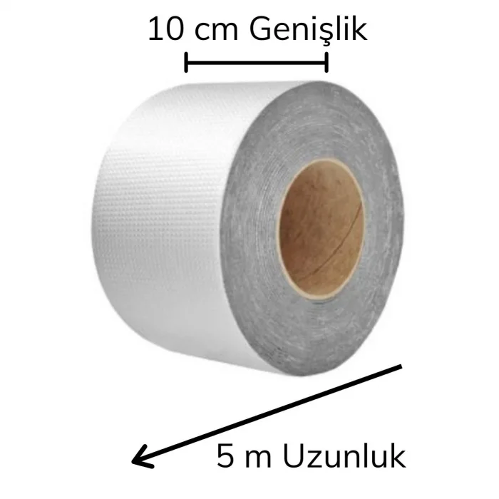 Buffer Yüksek Sıcaklık Dayanan Su Geçirmez Çatı Boru Duvar Çatlak Yapışkan Çamur Bant Folyo 5 mt x 10 cm