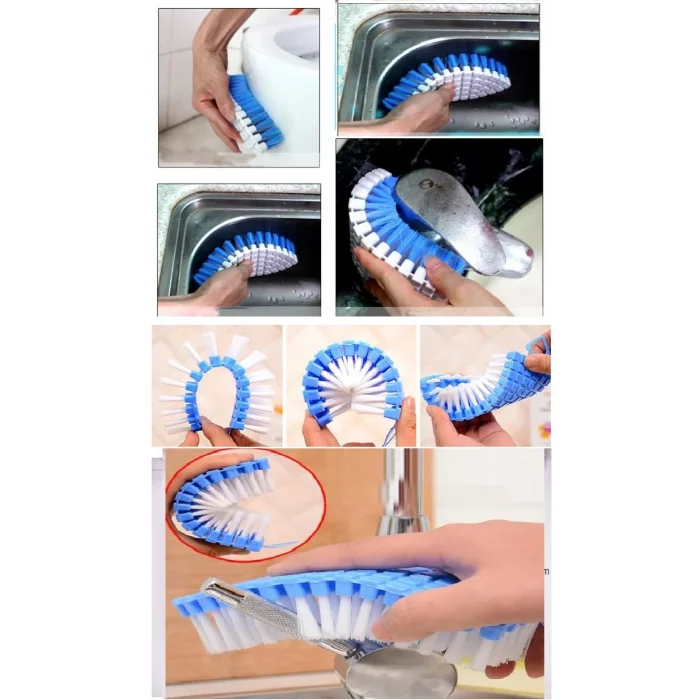 Bükülebilir  Esnek Kenar Köşe Lavabo Temizleme Fırçası Banyo Mutfak Fırçası