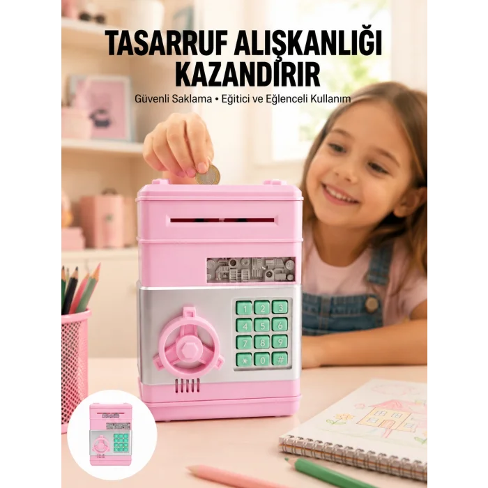 Büyük Hazneli Şifreli Para Tasarruf Kumbarası