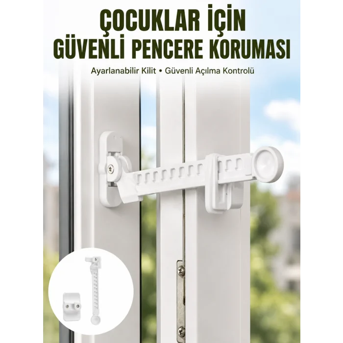 Cam Pencere Açılma Kontrol Kilidi Kolay Montaj 3’lü Yeni Nesil