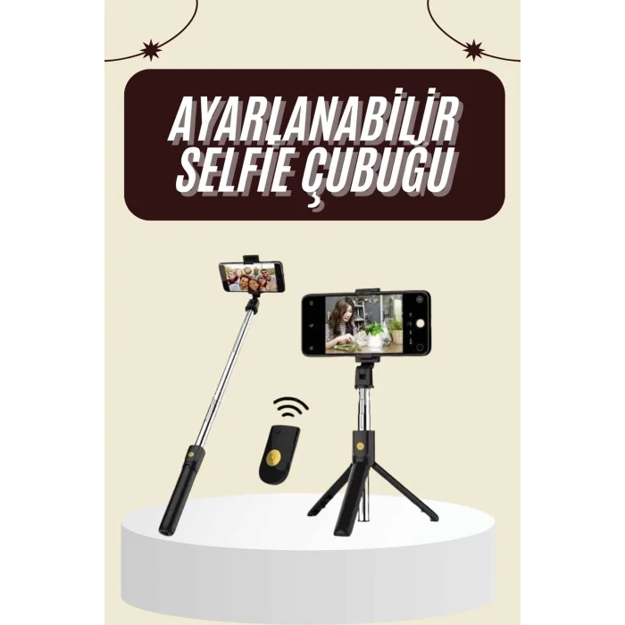 Cep Telefonu Tripod Standı Manyetik Selfie Sopa Bluetooth Uzaktan Kumandalı