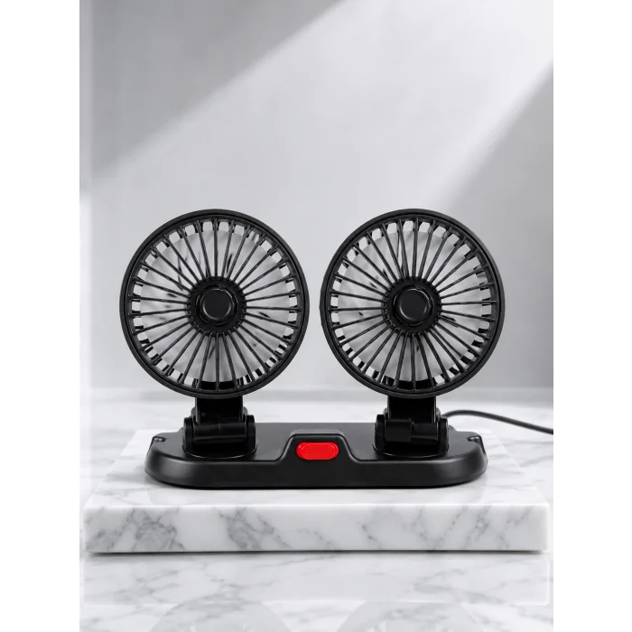 Çift Başlıklı Araç İçi USB Vantilatör Soğutucu Fan