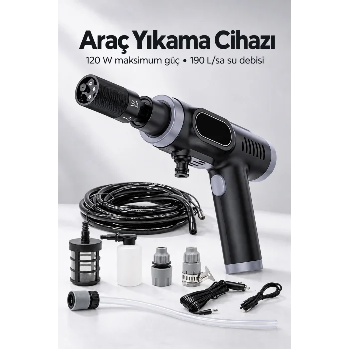 Çift Çalışma Modlu Araç Yıkama Makinesi Şarj Edilebilir