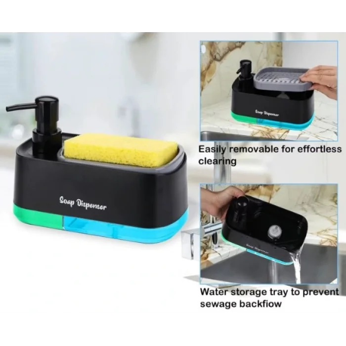 Çift Hazneli Sıvı Sabunluk, Süngerlik ve Otomatik Deterjanlık (5047)