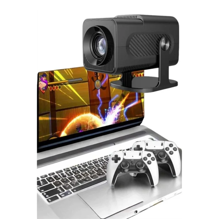 Çift Kollu Game Box Projeksiyon Cihazı Kumandalı Android Tv Dahili Hoparlör
