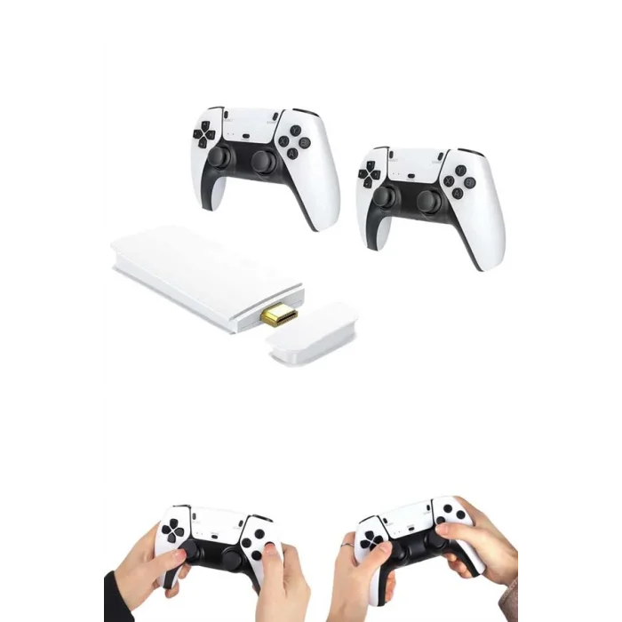 Çift Oyun Kollu 4K HD Ekran Nostaljik 20.000 Oyunlu Beyaz Game Stick